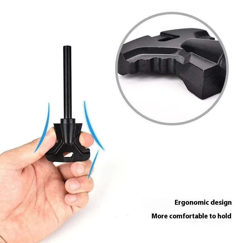 Butterfly-shaped stainless steel firestarter tool with bottle opener function