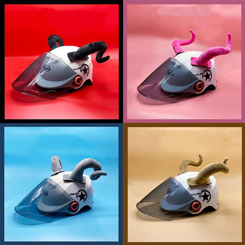 Motorcycle helmet demon horn bull horn composite fibre decorations in four colour options