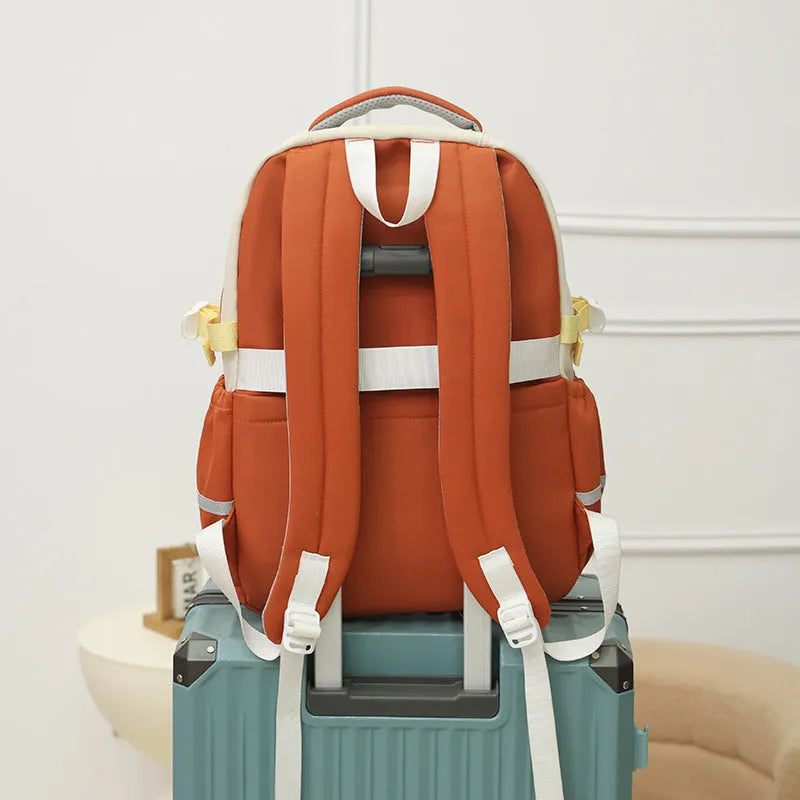 High school campus backpack 36-55L Oxford cloth curved shoulder strap six colours