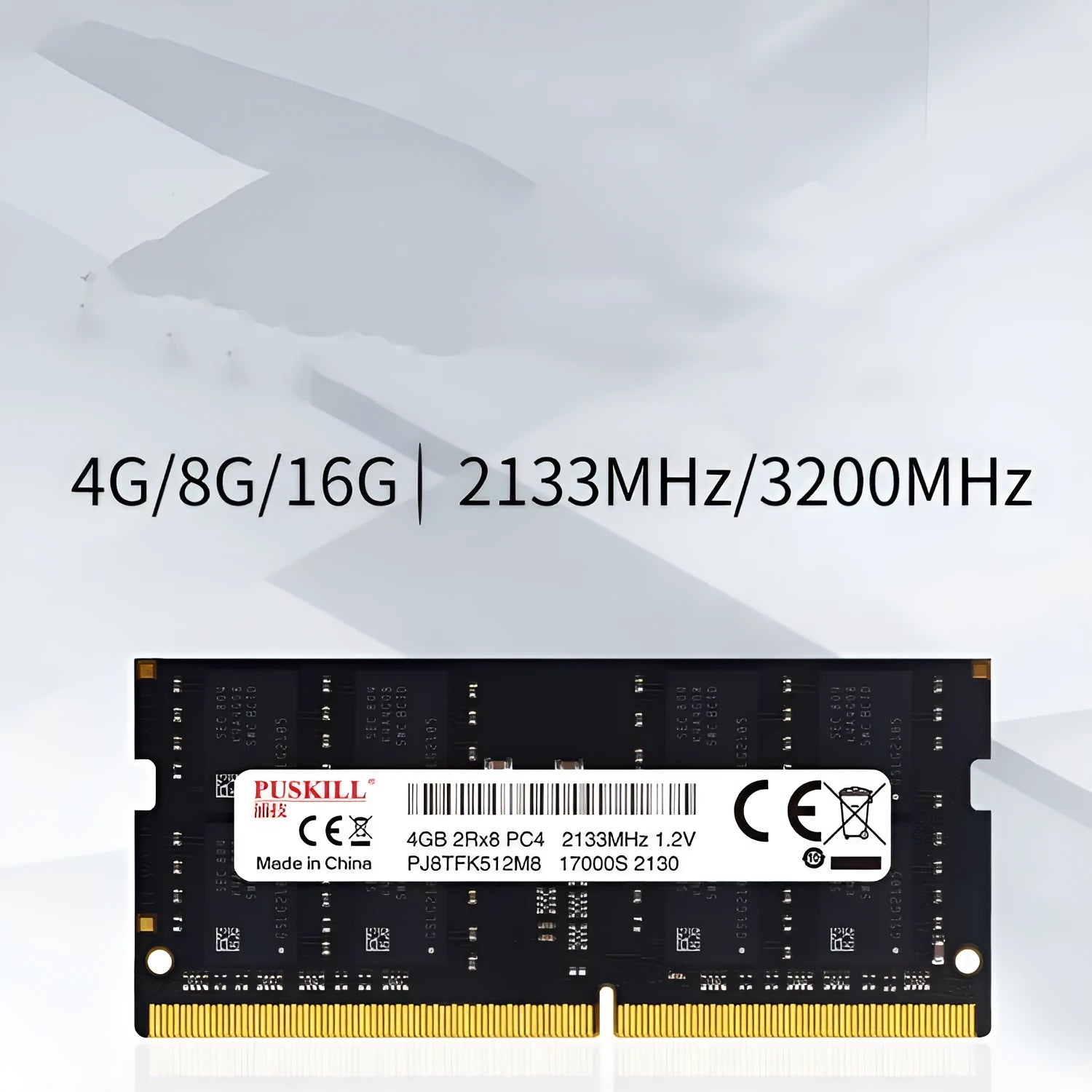 DDR4 SO-DIMM notebook memory bar with gold 260-pin contacts for laptop RAM upgrade