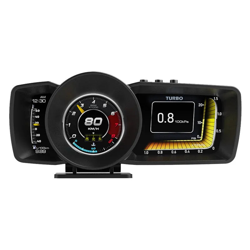 OBDII monitor driving computer with TFT display showing vehicle diagnostics and GPS positioning