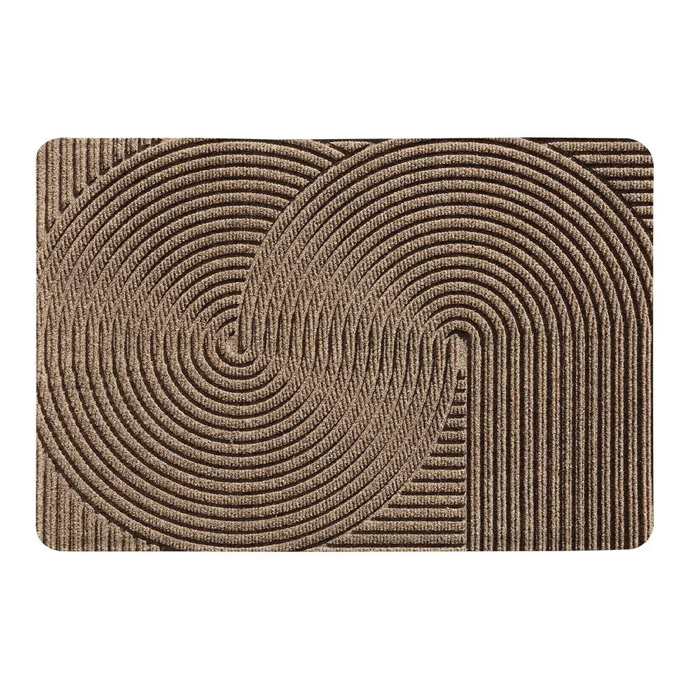 Silk ring entrance carpet with alien shape, cartoon anime pattern, and wire ring construction in 60x90cm size