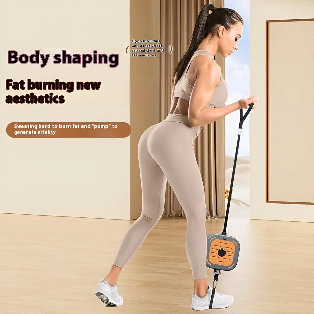 ABS power pump chest expander for home strength training in navy blue or vibrant orange