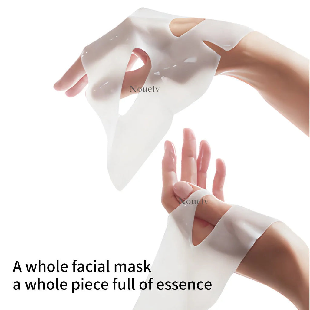 Collagen layered patch mask box containing 4 sheet masks for skincare