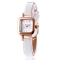 Retro style women's fashion watch with 10mm thick alloy case in black, white, pink, or brown colour options