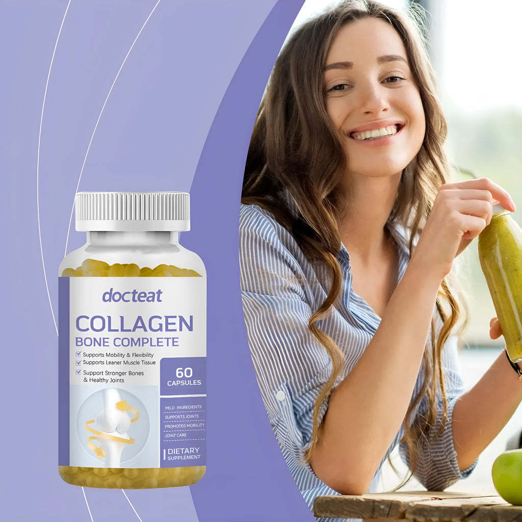 Collagen capsules with multivitamin vitamin C D3 K2 and calcium 60 capsules supplement
