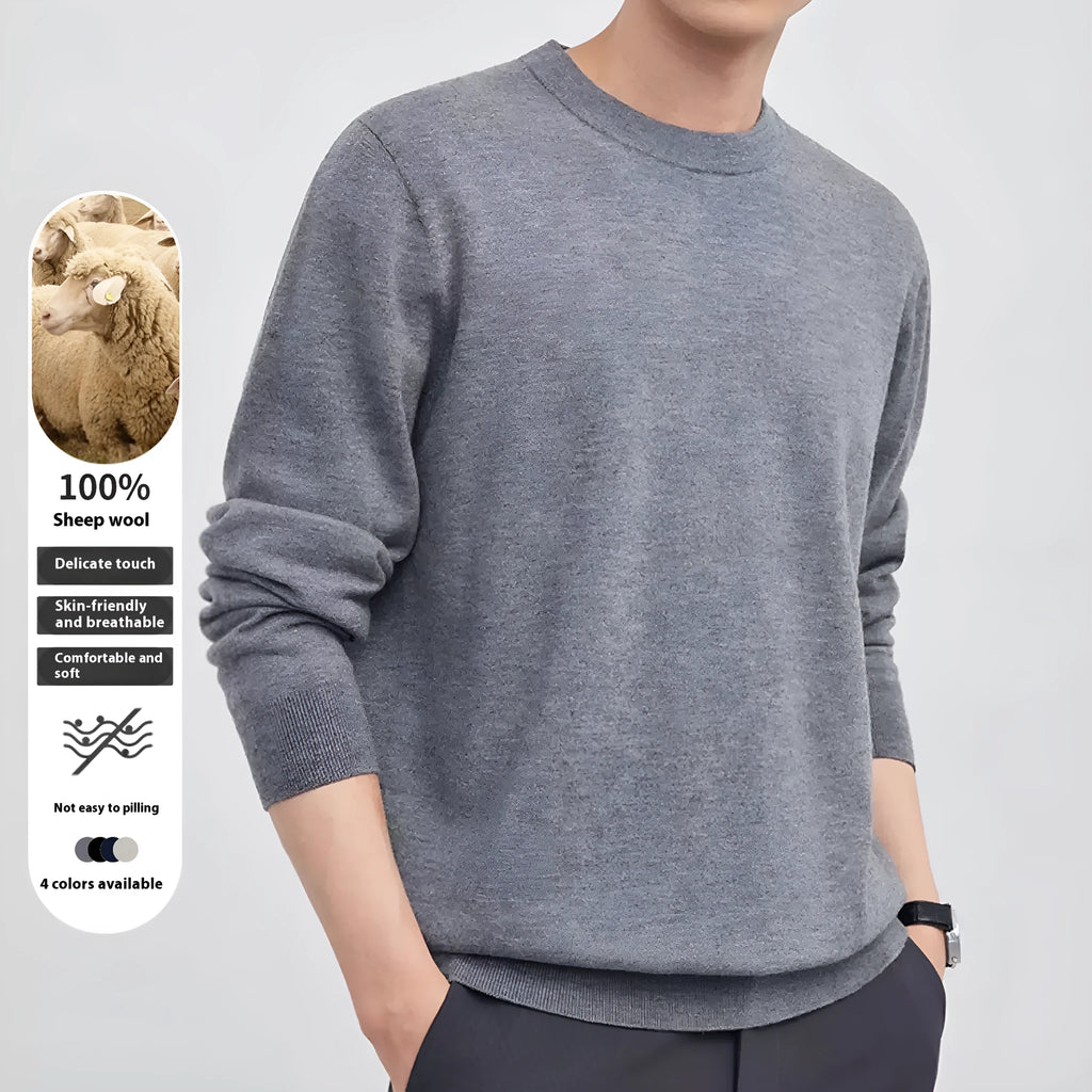 Men's regular fit wool pullover sweater in multiple colours for autumn winter wear