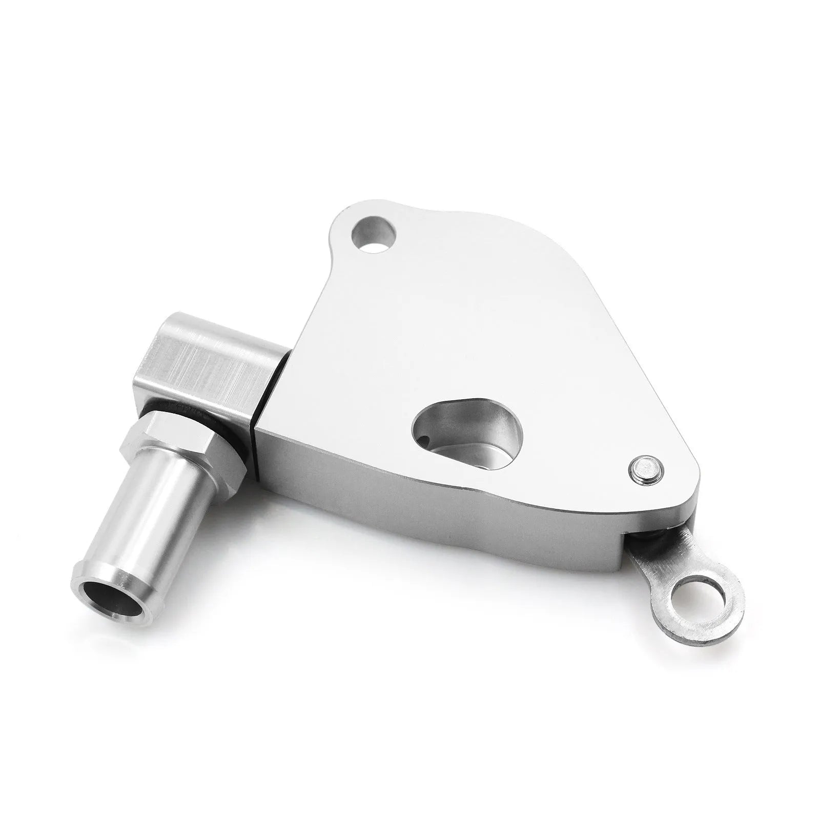 Aluminium intake manifold coolant adapter for K20 K24 engine series with dimensions 145mm x 105mm x 35mm