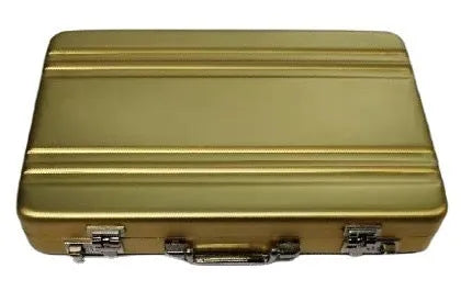 Aluminium alloy card holder in six colour options showing slim 16mm profile