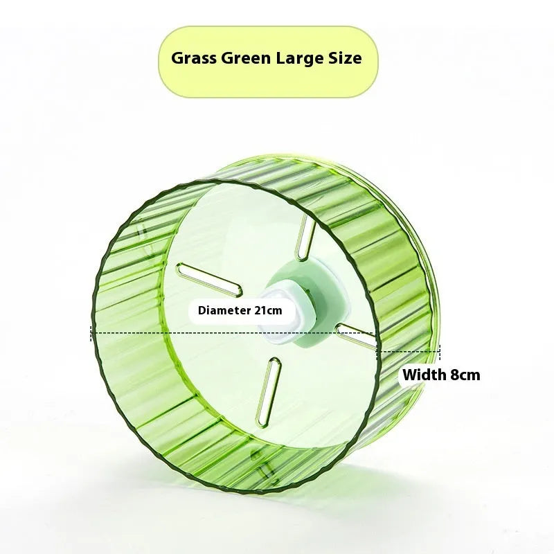 21cm plastic parrot running wheel toy in transparent, green, grey, orange or purple colours