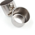 Stainless steel outdoor bird feeder with food container in natural silver finish