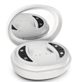 White wireless red light EMS eye and facial massager device for home skincare