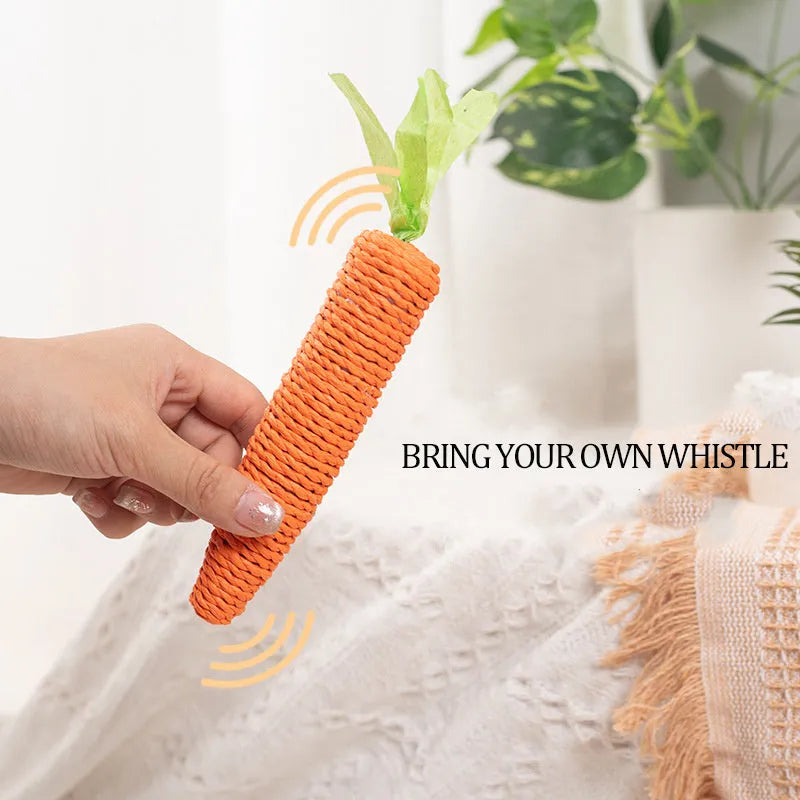 Set of interactive cat toys including carrot bites, paper toys, ringing stones, sticks and tooth grinding items