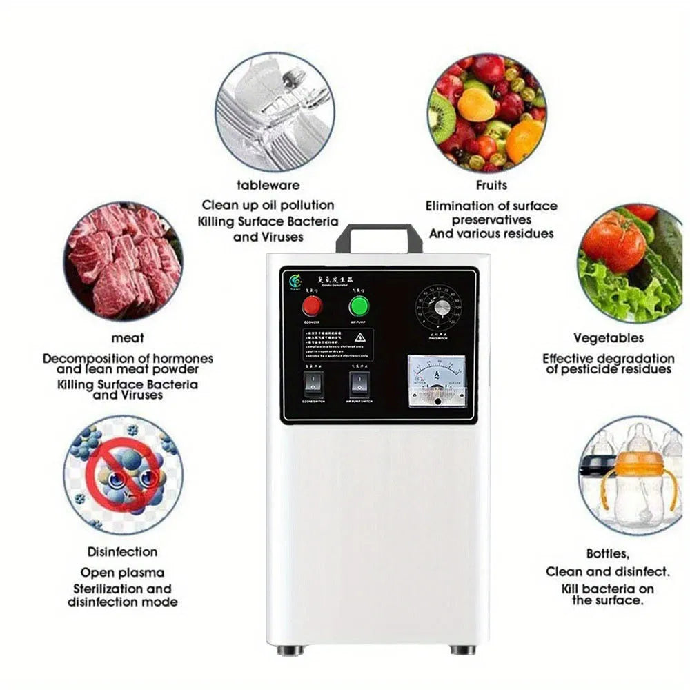 Fruit and vegetable ozone generator in stainless steel or white finish with 20g/h capacity