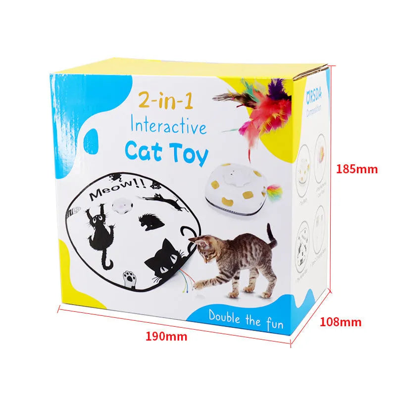 Automatic cat toy with teaser wand and self-hi relief mechanism in pictured colour