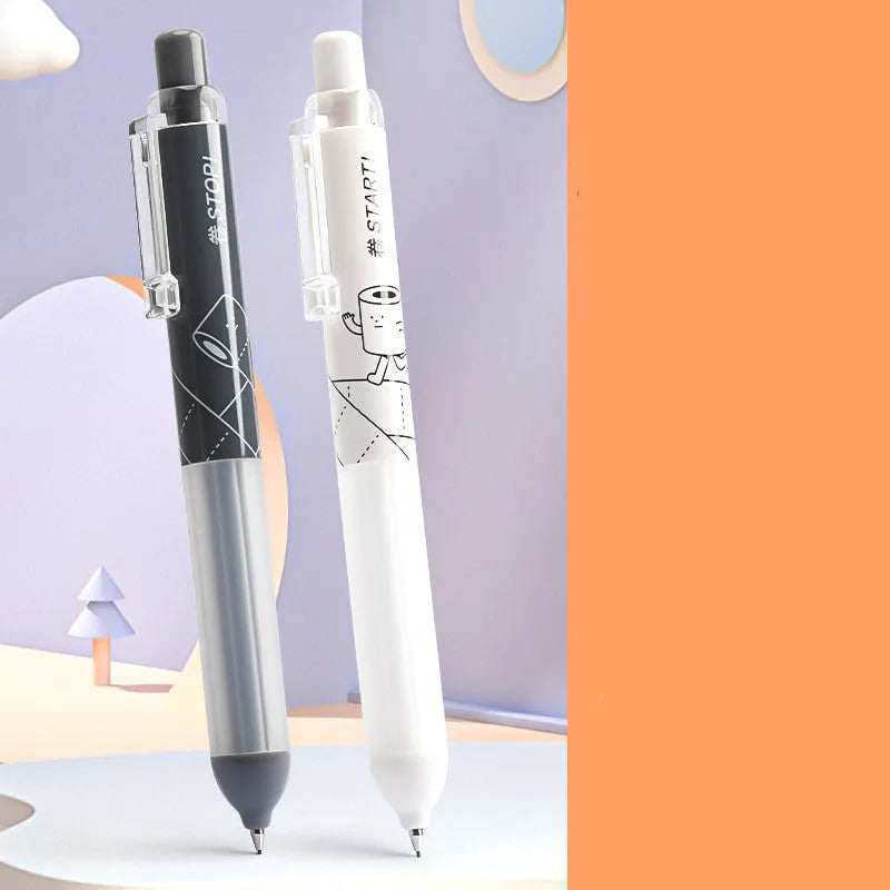 0.5mm automatic pencil with cloud grip plastic holder in white or black minimalist style
