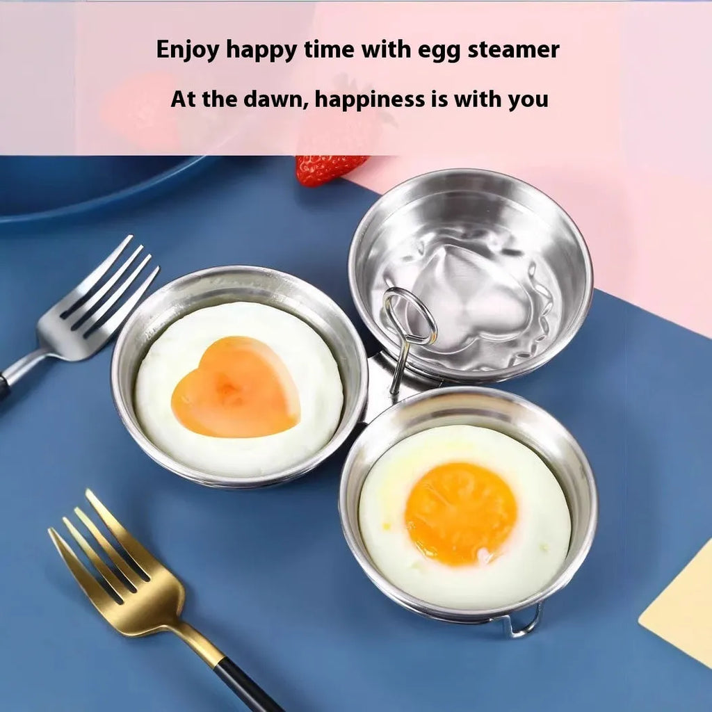 Mini stainless steel heart-shaped egg steamer for boiling and stewing eggs