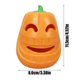 Yellow pumpkin-shaped TPR dog chew toy for aggressive chewers, 8.6x11.5cm