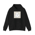 Black loose fit casual hoodie with drop-shoulder sleeves and kangaroo pocket