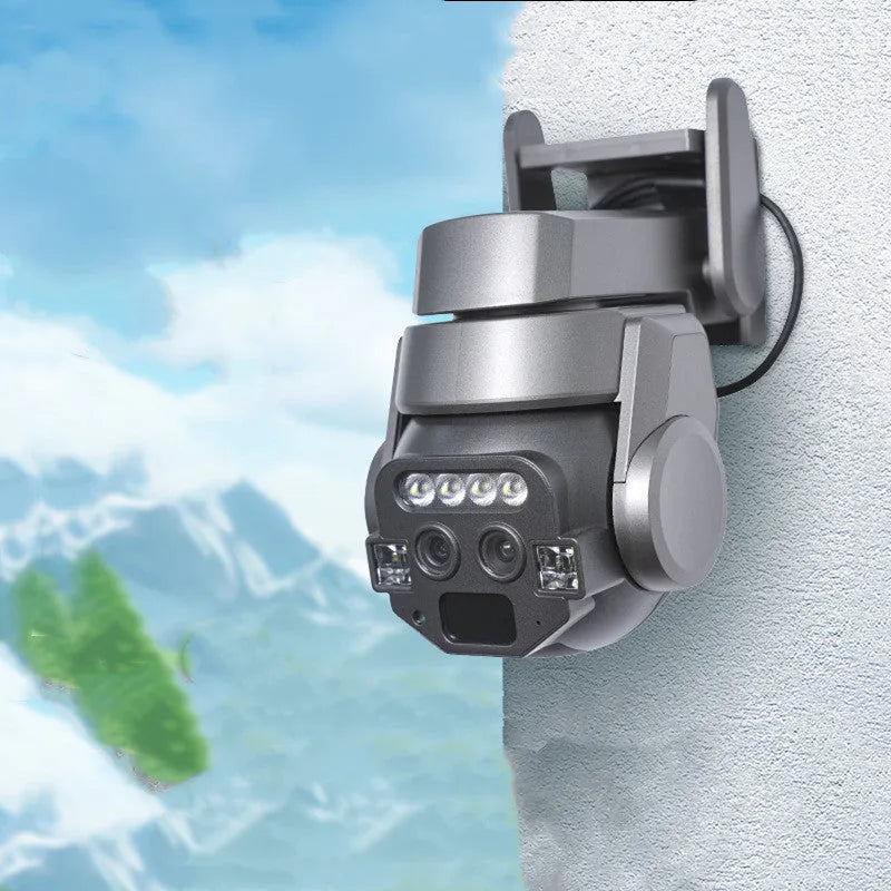 V380 4G outdoor security camera with solar panel and 10x zoom lens