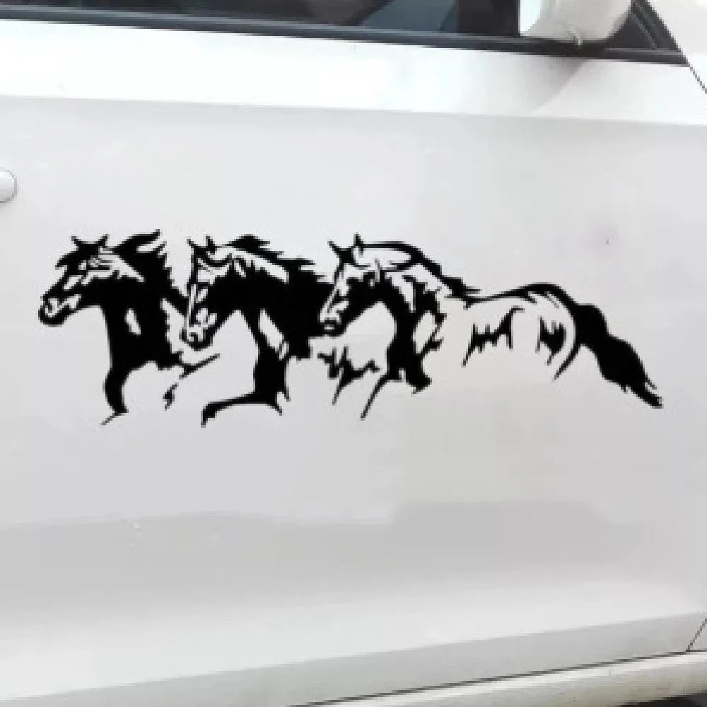 Three horses design 25x8cm auto decal for car body sticker customisation