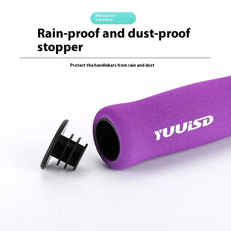 Ultra-light 41g sponge mountain bike handlebar grips in black, purple and biange colour options