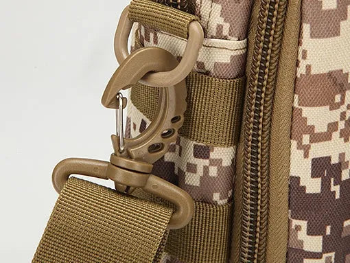 Tactical Molle crossbody bag in 800D Oxford fabric with front sub-bags and cache system for camping hiking trekking