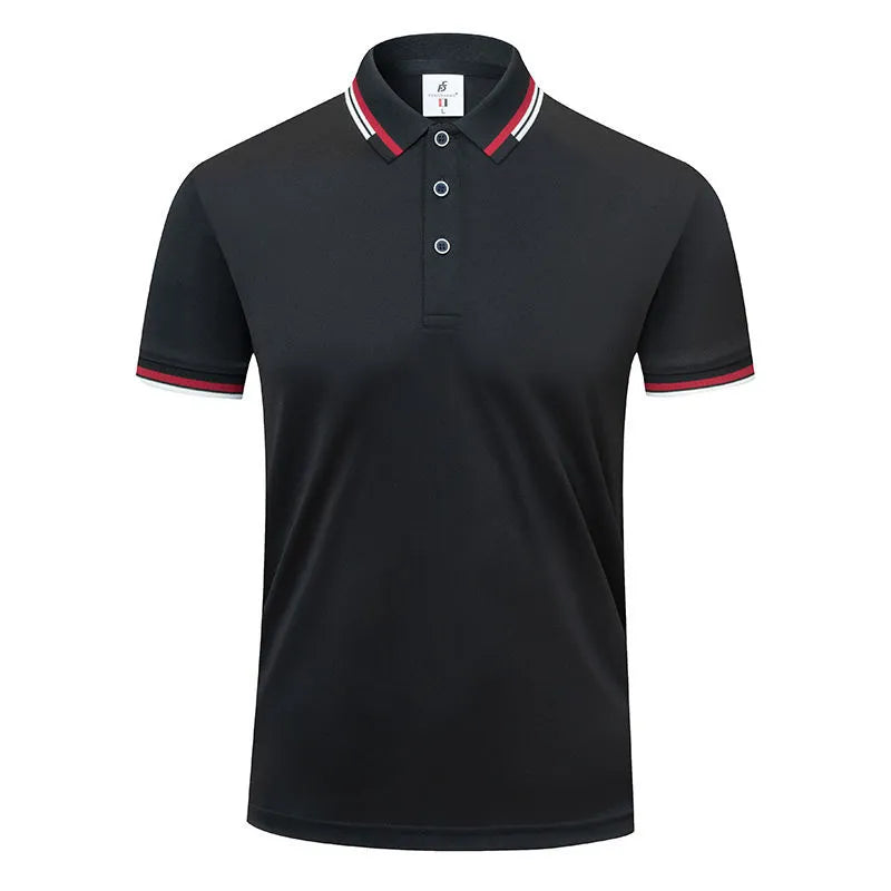 190g ice cotton lapel short sleeve top in bean green colour, front view, casual wear