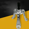 Chrome vanadium steel brake drum removal tool showing three hub puller styles for different vehicles