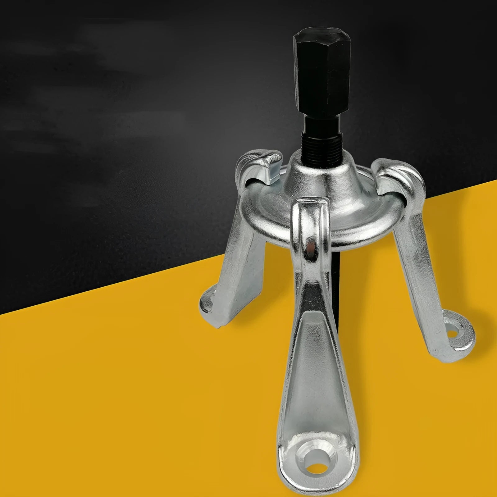 Chrome vanadium steel brake drum removal tool showing three hub puller styles for different vehicles
