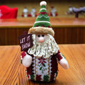 Red, green and white flannel Christmas snowman decoration measuring 18x13cm