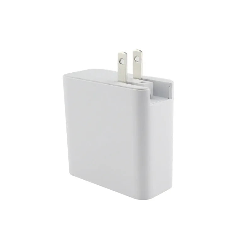 48W USB-C wall charger with four ports in black or white with international plug options