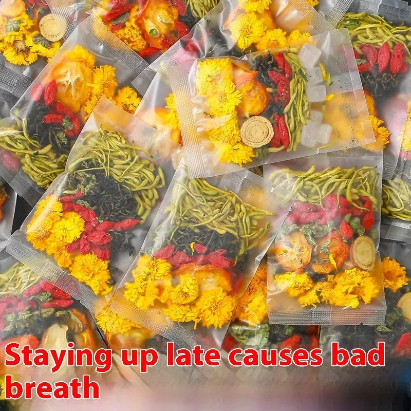 Honeysuckle chrysanthemum traditional Chinese herbal tea in packaging showing 150g net content