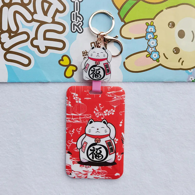 Lucky Cat certificate set with plastic sleeve and decorative ferrule pendant for document protection