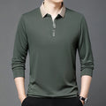 Summer lapels short-sleeved T-shirt for men, solid colour, asymmetric hem, available in green, white, red, black, khaki, and grey from 2504 and 2430 series.