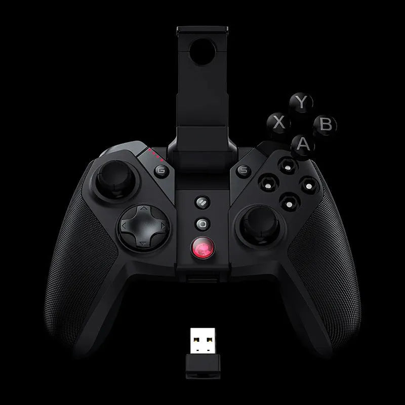 Black Gaishi chicken-handle USB Type-C gaming controller with analogue sticks and vibration function.