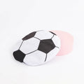 Soft plush cat toy with sports ball pattern, 5x5x2 cm, containing catnip and crinkle material for indoor cats