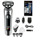 USB rechargeable beard trimmer with digital LED display and washable floating cutter head