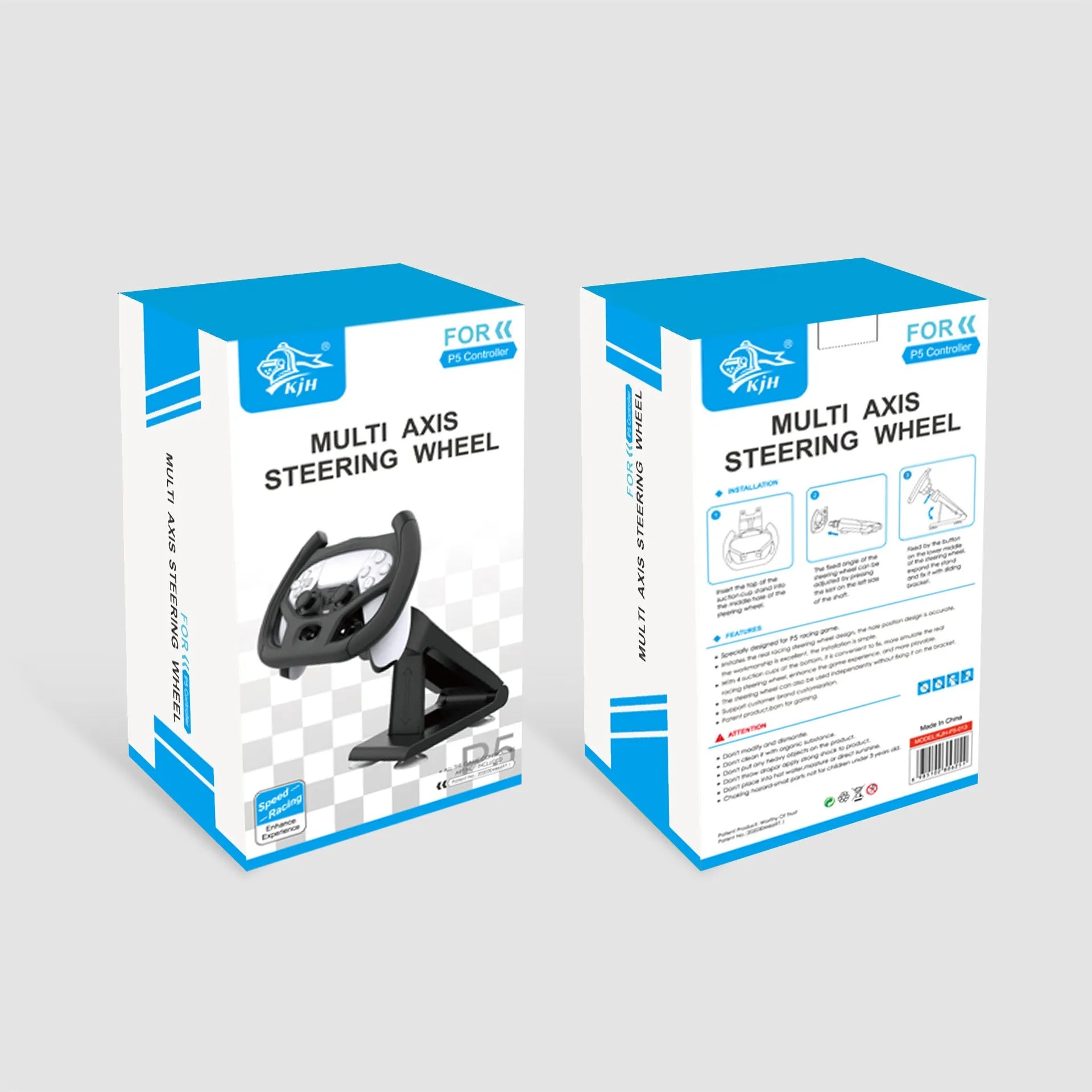 Black ABS plastic gamepad steering wheel bracket with suction cup mount holding a mobile phone.