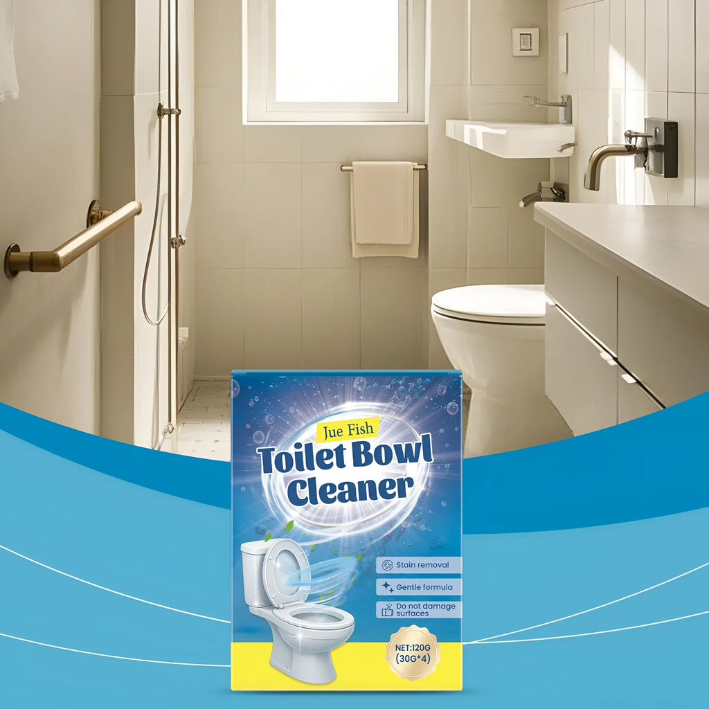 Pack of toilet cleaning powder showing four individual 30g sachets, total 120g.