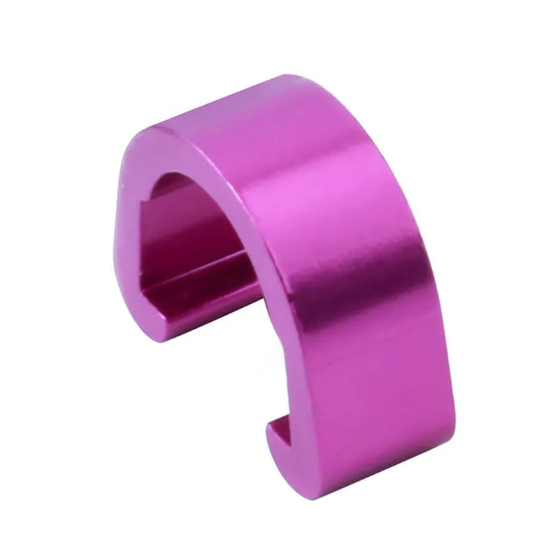 Pack of 10 small aluminium alloy C-buckles in assorted colours on a white background.