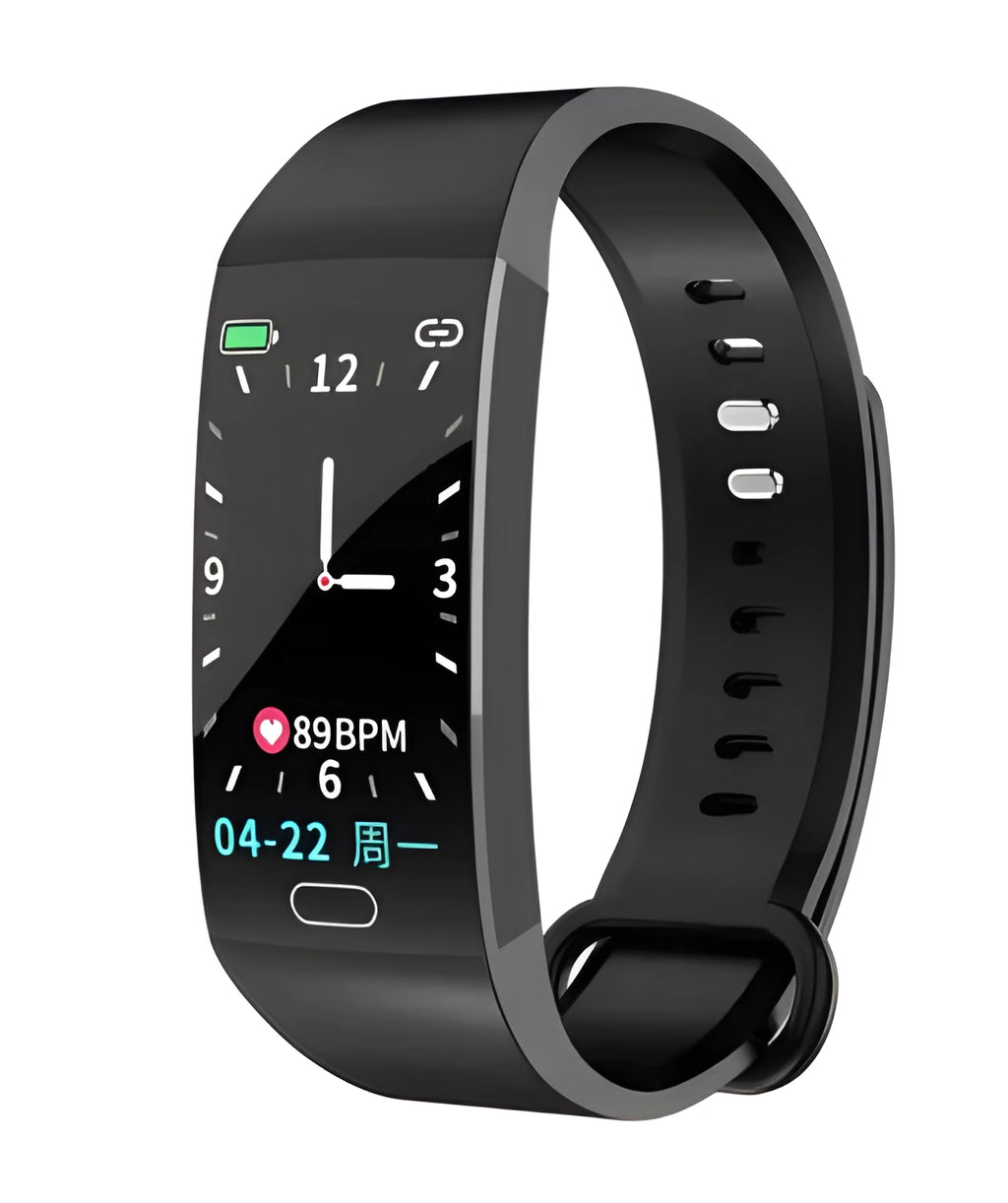 RD11 colour screen smart bracelet with heart rate monitoring on silicone wristband in blue