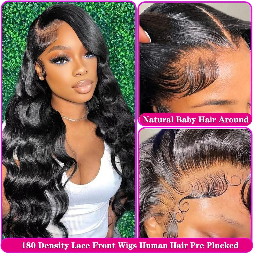 Black 22-inch long curly synthetic wig with lace front on a wig stand