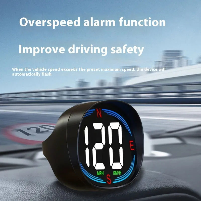 Black ABS car HUD head-up display with GPS compass speedometer on dashboard showing 320X480 resolution screen