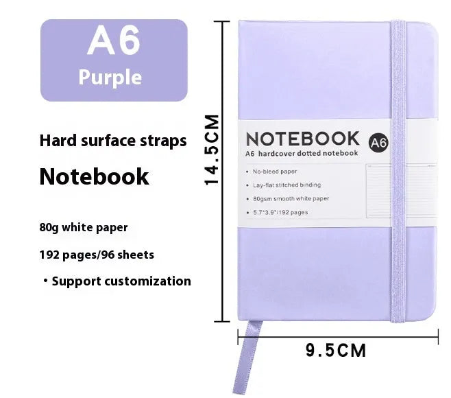 A5 soft skin-feel PU leather diary with strap closure and horizontal ruled pages in multiple colour options