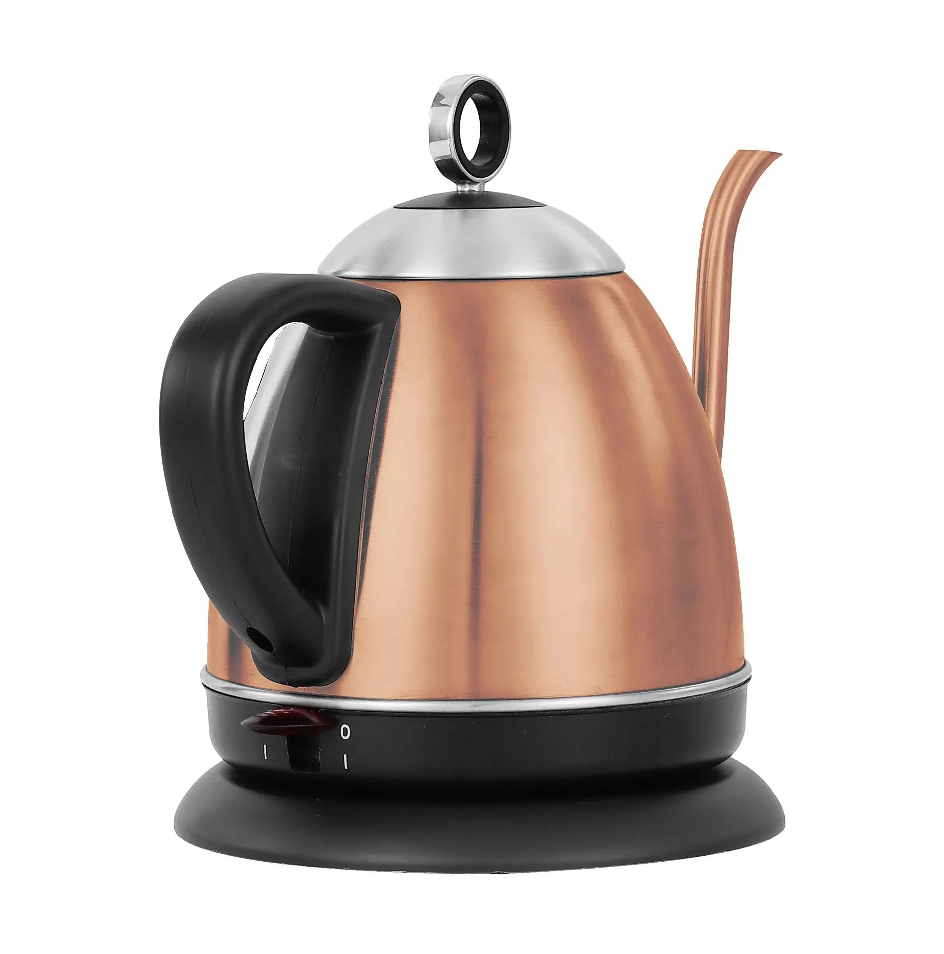 Gold automatic stainless steel kettle with touch control panel and 1 litre capacity