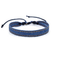Denim fabric bracelet carrying strap with national style design and mixed materials