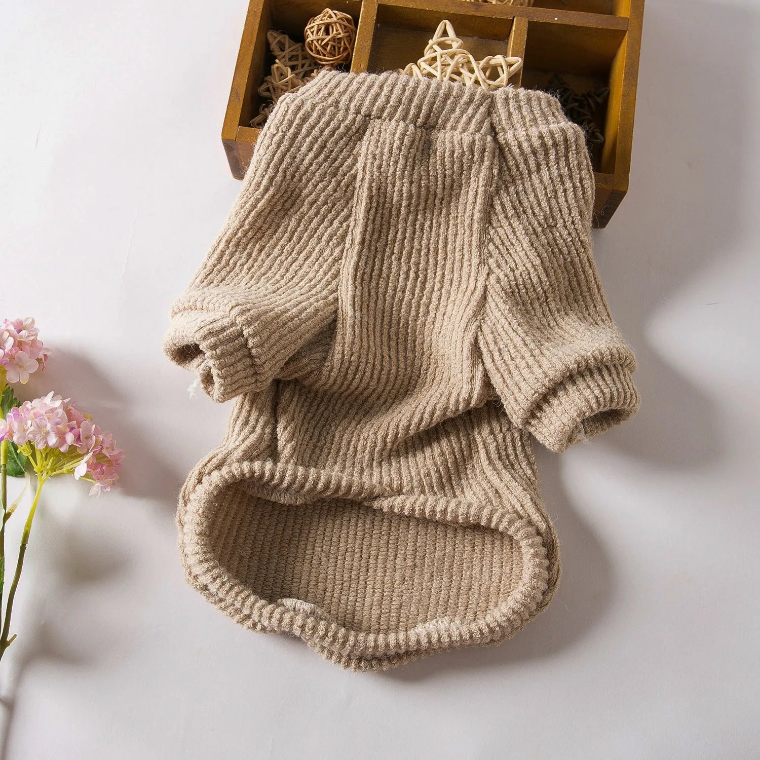 Brown cloth sweater pullover for small dog on Bichon Pomeranian Teddy Schnauzer