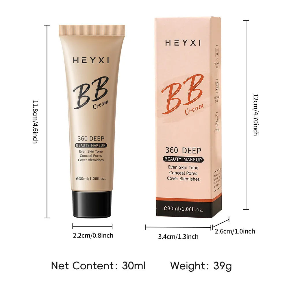 Waterproof BB cream tube with four colour shade options 01 02 03 04