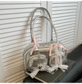 Soft PU horizontal shoulder bag in beige with double straps and interior phone pocket